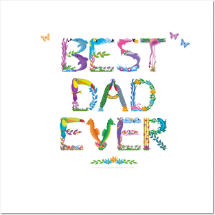 BEST DAD EVER - tropical word art Posters and Art